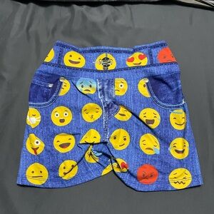 Evyfit Activewear emoji fake jean shorts with butt scrunch
